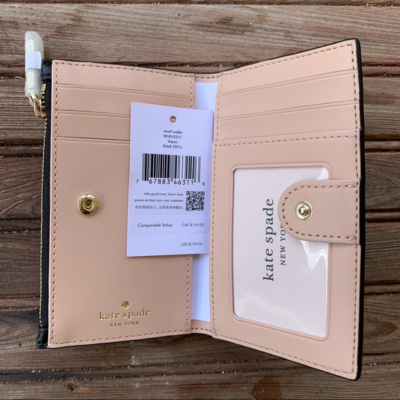 🖤 NWT Kate Spade black pebbled leather wallet - Picture 2 of 3